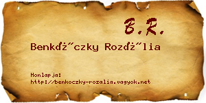 Benkóczky Rozália névjegykártya