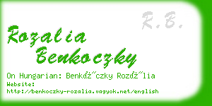 rozalia benkoczky business card